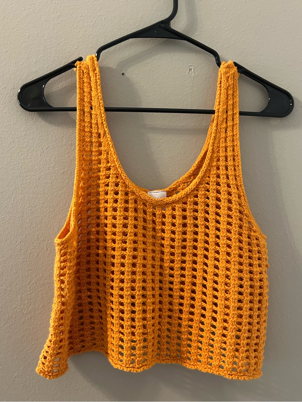 wild fable Crocheted Open-Weave Tank Top in Orange